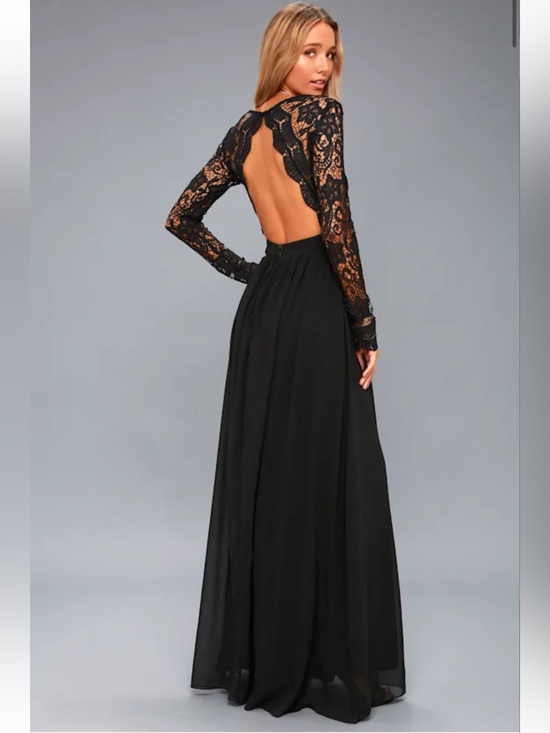 Lulus Dresses & Skirts - Lulus Awaken My Love Black Long Sleeve Lace Maxi Dress - Medium
